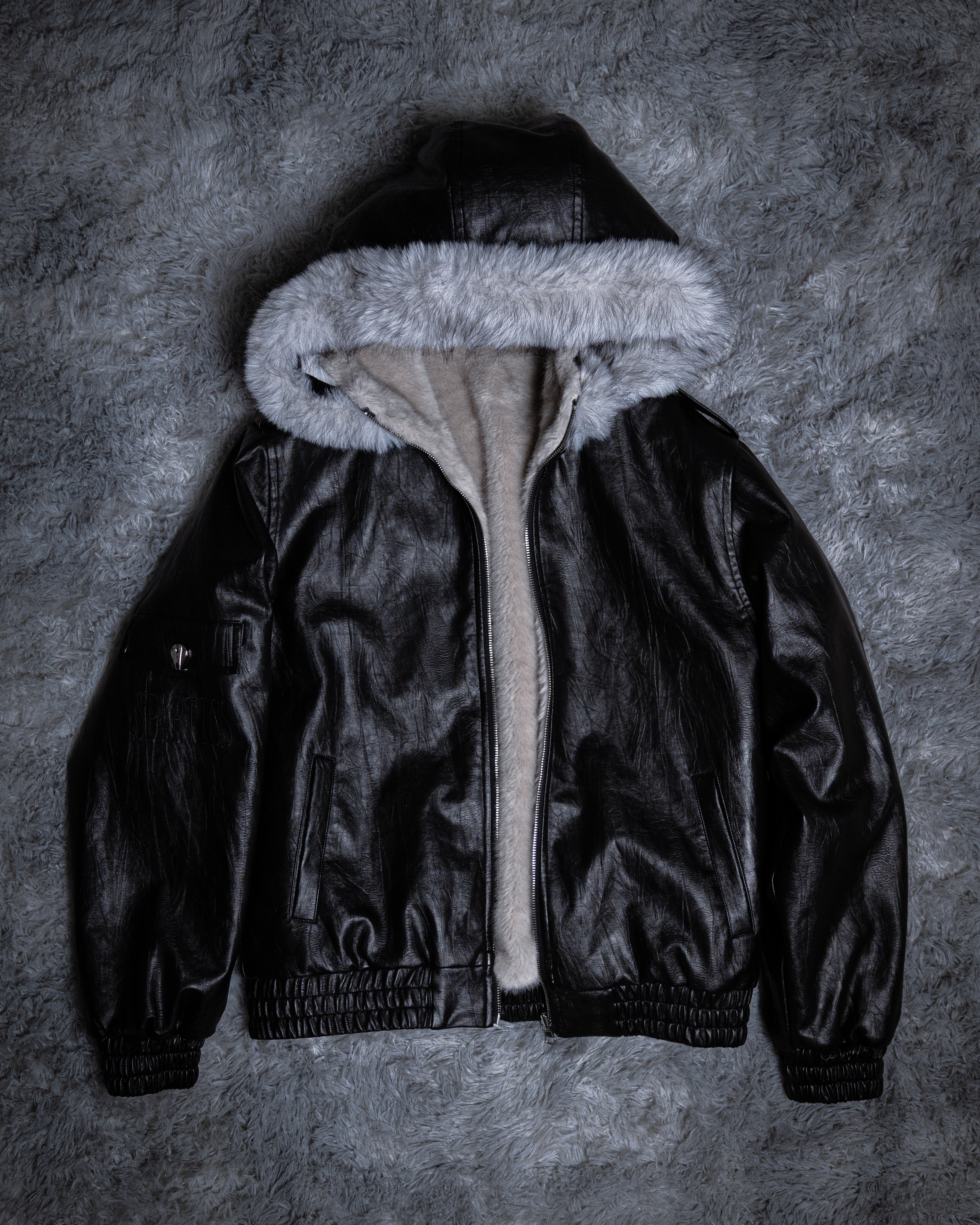 2IN1 WHITE VIPER REVERSIBLE LEATHER/FUR JACKET