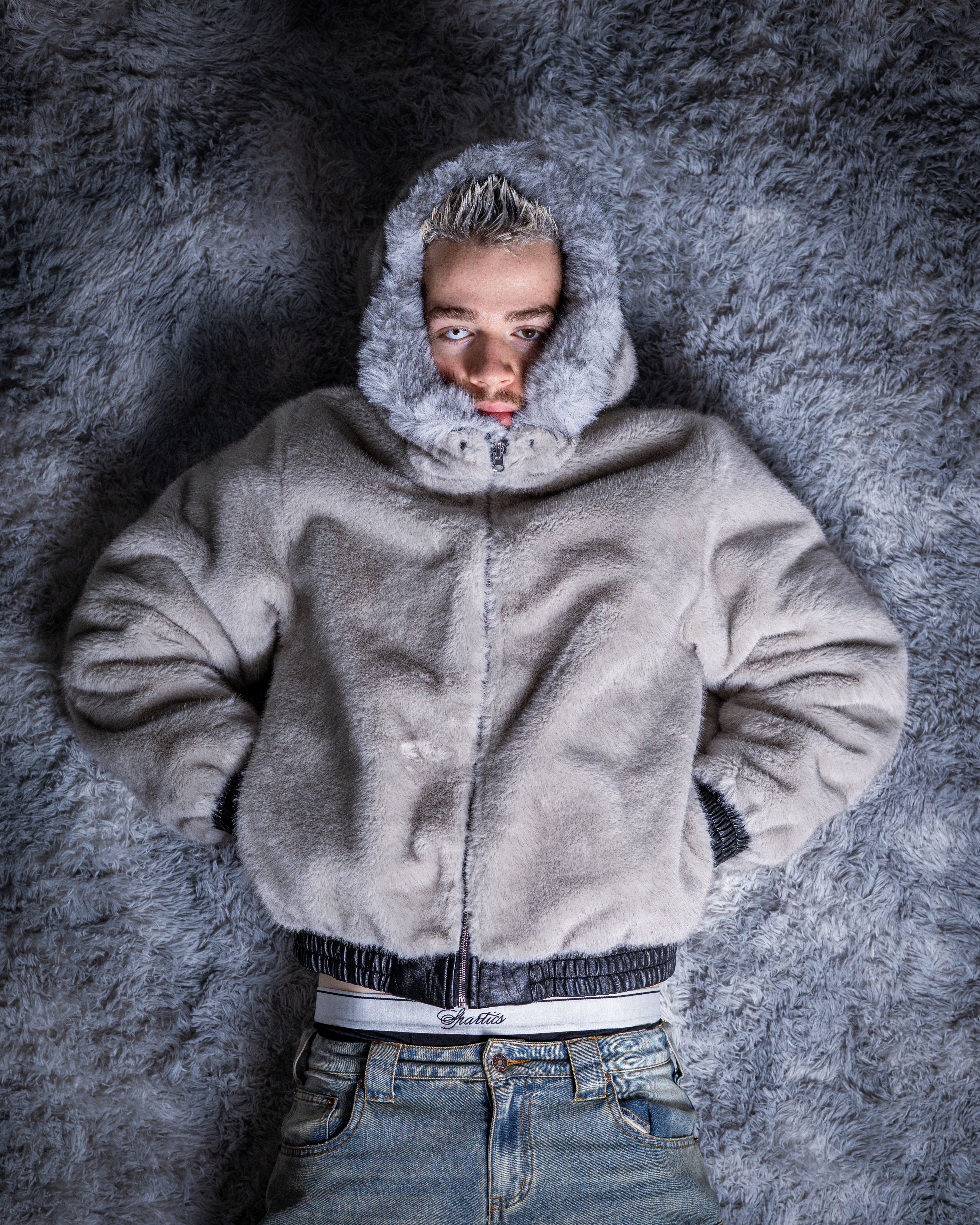 2IN1 WHITE VIPER REVERSIBLE LEATHER/FUR JACKET