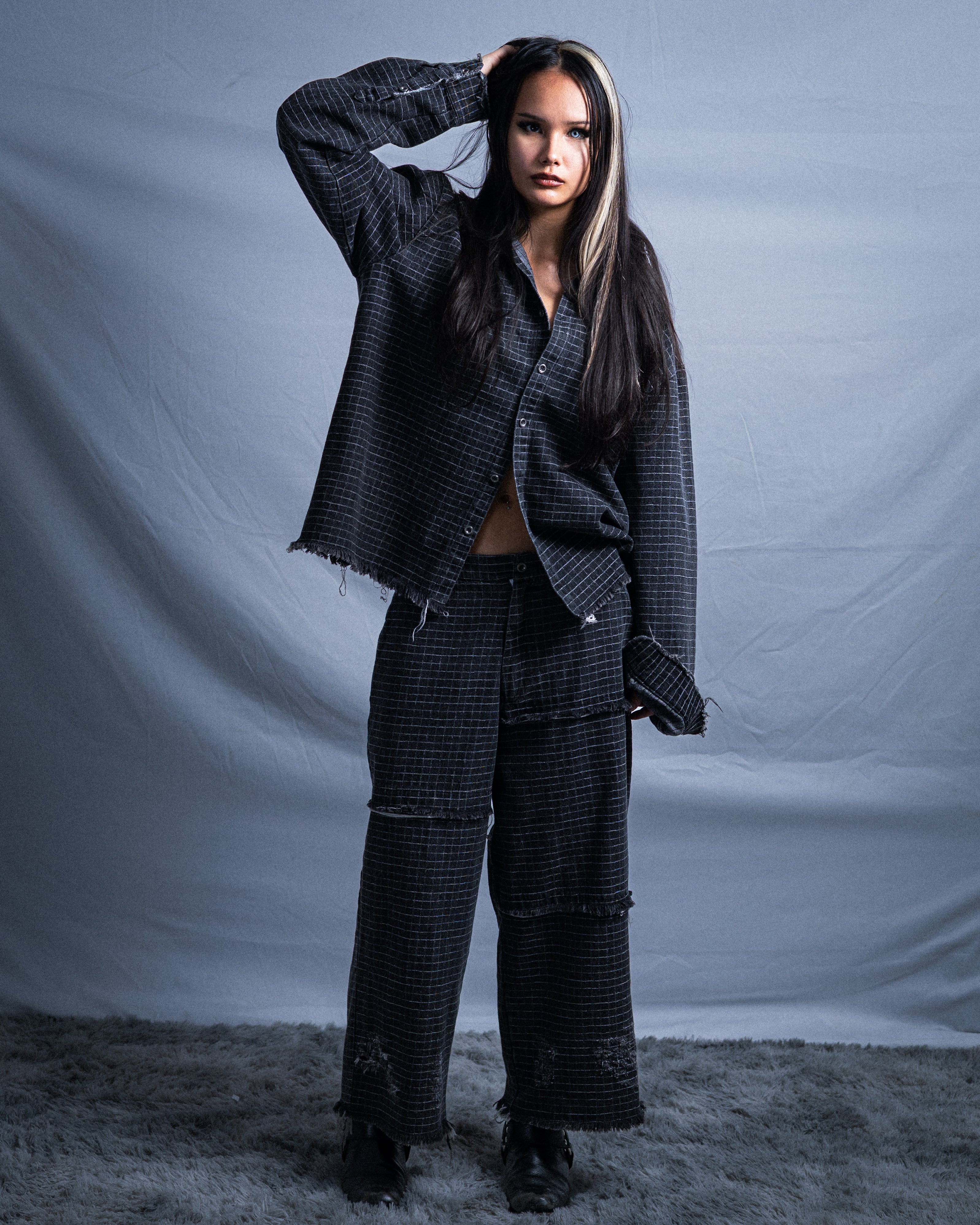 GRID VINTAGE DENIM TOP